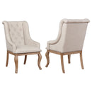 Brockway Tufted Arm Chairs Cream and Barley Brown (Set of 2) - NY Furniture Direct (NY)