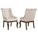Brockway Tufted Arm Chairs Cream and Antique Java (Set of 2) - NY Furniture Direct (NY)