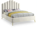 Lily Cream Velvet Queen Bed