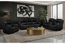 U8881/U8880 Black Leather Pwr Rec Sofa/Pwr Console Rec Loveseat