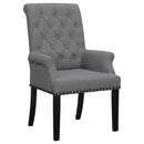 Alana Upholstered Tufted Arm Chair with Nailhead Trim - NY Furniture Direct (NY)