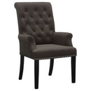 Alana Upholstered Tufted Arm Chair with Nailhead Trim - NY Furniture Direct (NY)