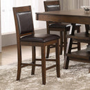 Dewey Upholstered Counter Height Chairs with Footrest (Set of 2) Brown and Walnut - NY Furniture Direct (NY)
