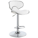 Edenton Upholstered Adjustable Height Bar Stools White and Chrome (Set of 2) - NY Furniture Direct (NY)