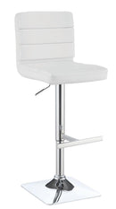 Bianca Upholstered Adjustable Bar Stools White and Chrome (Set of 2) - NY Furniture Direct (NY)