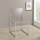 Adino Acrylic Dining Side Chair Clear and Chrome - NY Furniture Direct (NY)