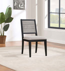 Elodie Upholstered Padded Seat Dining Side Chair Dove Grey and Black (Set of 2) - NY Furniture Direct (NY)