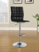 Ashbury Upholstered Adjustable Bar Stools Black and Chrome (Set of 2) - NY Furniture Direct (NY)