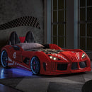 Trackster Bed White, Red,, Black, & Blue