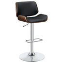 Folsom Upholstered Adjustable Bar Stool Black and Chrome - NY Furniture Direct (NY)