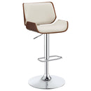 Folsom Upholstered Adjustable Bar Stool Ecru and Chrome - NY Furniture Direct (NY)