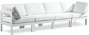 Nizuc White Waterproof Fabric Outdoor Patio Modular Sofa