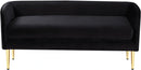 Audrey Black Velvet Bench