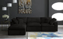 Cozy Black Velvet Cloud Modular Sectional