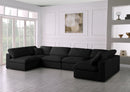 Plush Black Velvet Standard Cloud Modular Sectional