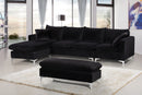 Naomi Black Velvet 2pc. Reversible Sectional