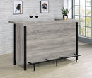 Bellemore Bar Unit with Footrest Grey Driftwood and Black - NY Furniture Direct (NY)