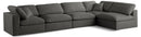Plush Grey Velvet Standard Cloud Modular Sectional