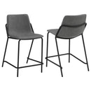 Earnest Solid Back Upholstered Counter Height Stools Grey and Black (Set of 2) - NY Furniture Direct (NY)
