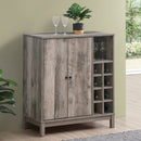 Cheyenne 2-door Wine Cabinet with Stemware Rack Weathered Acacia - NY Furniture Direct (NY)