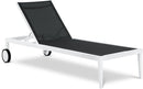 Nizuc Black Mesh Waterproof Fabric Outdoor Patio Aluminum Mesh Chaise Lounge Chair