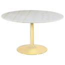 Kella Round Marble Top Dining Table White and Gold - NY Furniture Direct (NY)