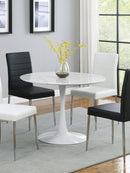 Arkell 40-inch Round Pedestal Dining Table White - NY Furniture Direct (NY)