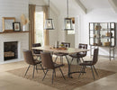 Altus Swirl Base Dining Table Natural Oak and Gunmetal - NY Furniture Direct (NY)