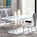 Brooklyn Rectangular Dining Table White High Gloss and Chrome - NY Furniture Direct (NY)