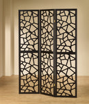 Nailan 3-panel Open Mosaic Pattern Room Divider Black - NY Furniture Direct (NY)