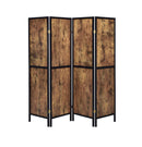 Deepika 4-panel Folding Screen Antique Nutmeg and Black - NY Furniture Direct (NY)