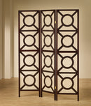 Vulcan 3-panel Geometric Folding Screen Tan and Cappuccino - NY Furniture Direct (NY)
