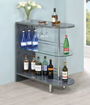 Adolfo 3-tier Bar Table Glossy Grey and Clear - NY Furniture Direct (NY)