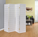 Roberto 4-panel Folding Screen White - NY Furniture Direct (NY)