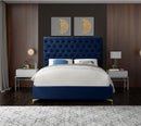 Cruz Navy Velvet Full Bed