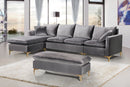 Naomi Grey Velvet 2pc. Reversible Sectional