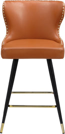 Hendrix Cognac Faux Leather Counter/Bar Stool