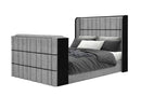 Isabella Grey Bed with LED, TV Lift, Speaker and Fireplace