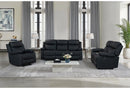 U6026 Black Pu 72A Rec Sofa/Console Rec Loveseat with LED and Speaker