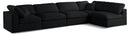 Plush Black Velvet Standard Cloud Modular Sectional