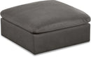 Cozy Grey Velvet Ottoman
