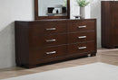 Jessica 6-drawer Dresser Cappuccino - NY Furniture Direct (NY)