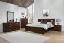 Jessica Bedroom Set with Bookcase Headboard Cappuccino - NY Furniture Direct (NY)