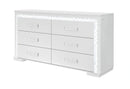 Naomi Silver Marble Dresser with LED