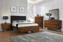 Robyn Bedroom Set with Upholstered Tufted Headboard Dark Walnut - NY Furniture Direct (NY)