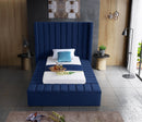 Kiki Navy Velvet Twin Bed (3 Boxes)