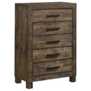 Woodmont 5-drawer Chest Rustic Golden Brown - NY Furniture Direct (NY)