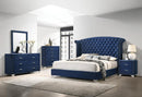 Melody 4-piece Queen Tufted Upholstered Bedroom Set Pacific Blue - NY Furniture Direct (NY)