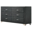 Melody 6-drawer Upholstered Dresser Grey - NY Furniture Direct (NY)