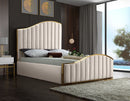 Jolie Cream Velvet King Bed (3 Boxes)